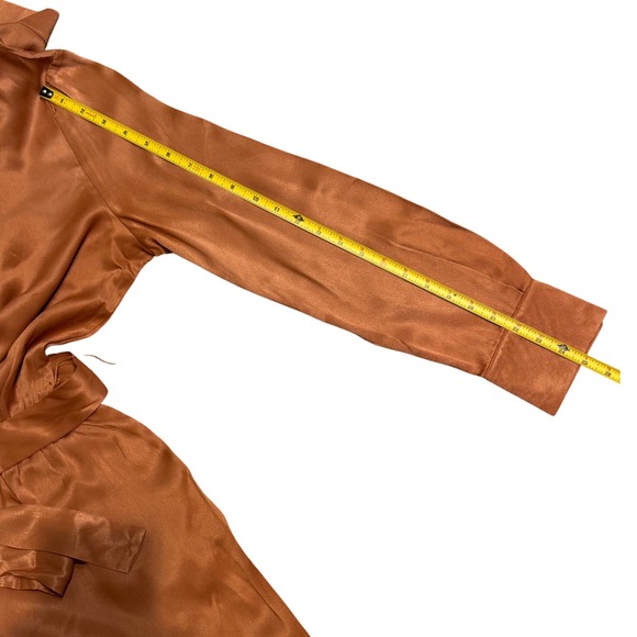 LBLC The Label Dede‎ Jumpsuit Rust Belted Viscose Blend Women's L - Picture 8 of 11